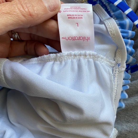 Blue with white stripes bikini - Picture 5 of 5